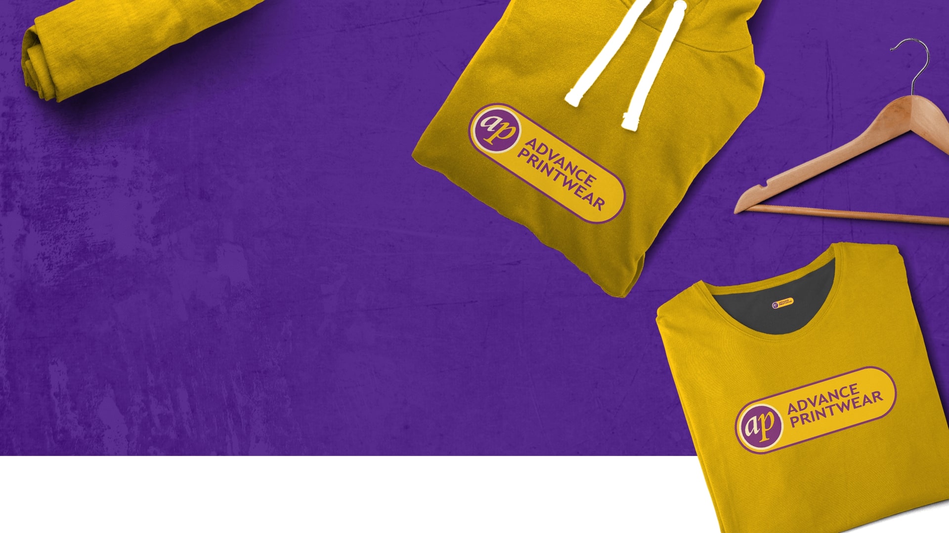 Yellow Advance Printwear hoodie and T-shirt
