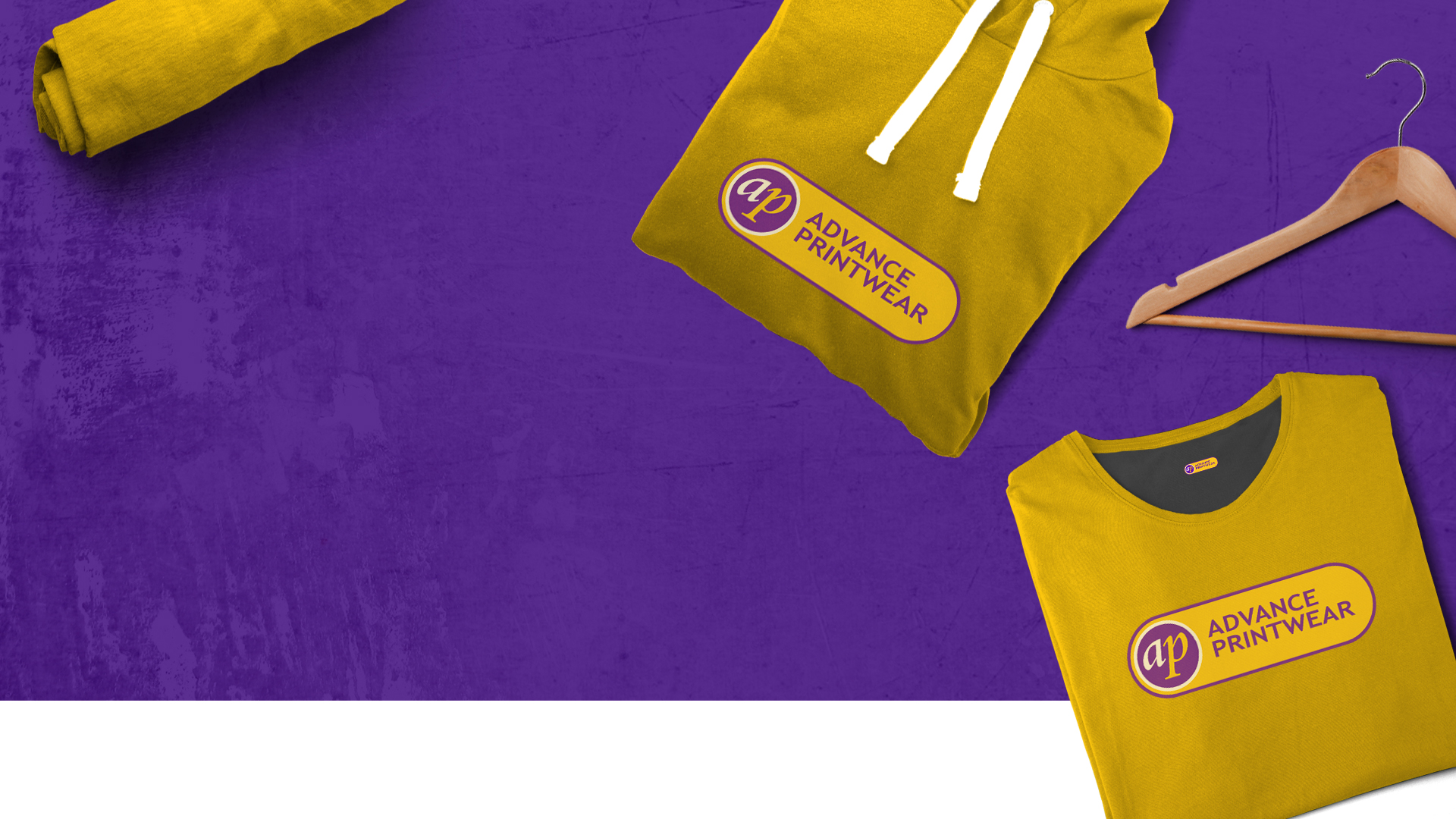 Yellow Advance Printwear t-shirt and hoodie