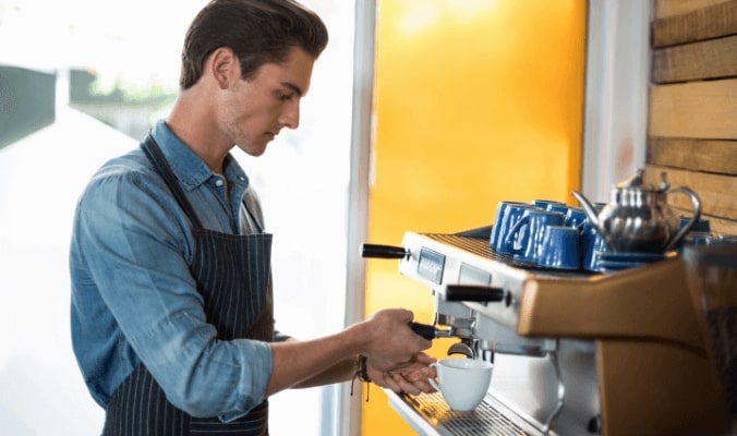 Man making coffee